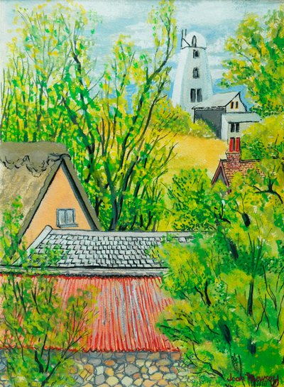 Vista da janela de Cynthia, Dalham, Suffolk de Joan Thewsey